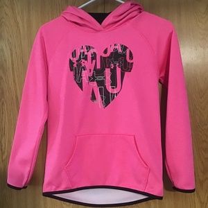 Pink cold gear youth large under armor hoodie